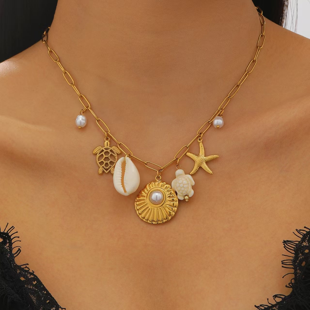 Wholesale Fruit Geometric Pendant Clavicle Necklace